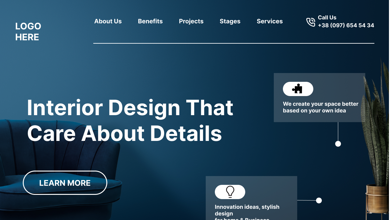 Interior Design landing page